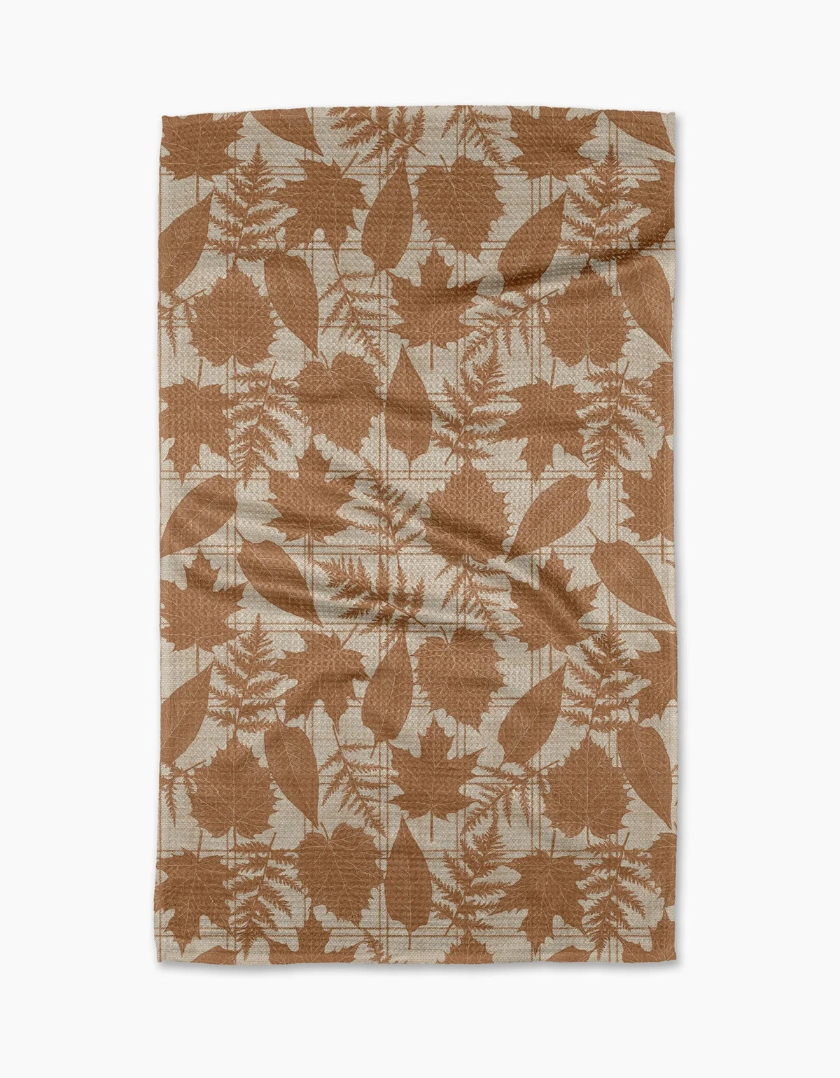 Autumnal Leaves Gold Kitchen Tea Towel
